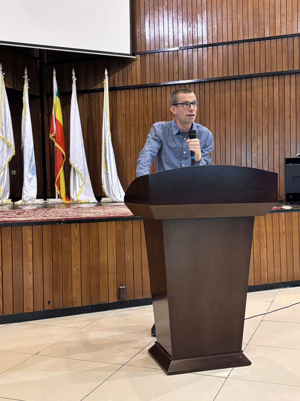 Chris preaching at the opening